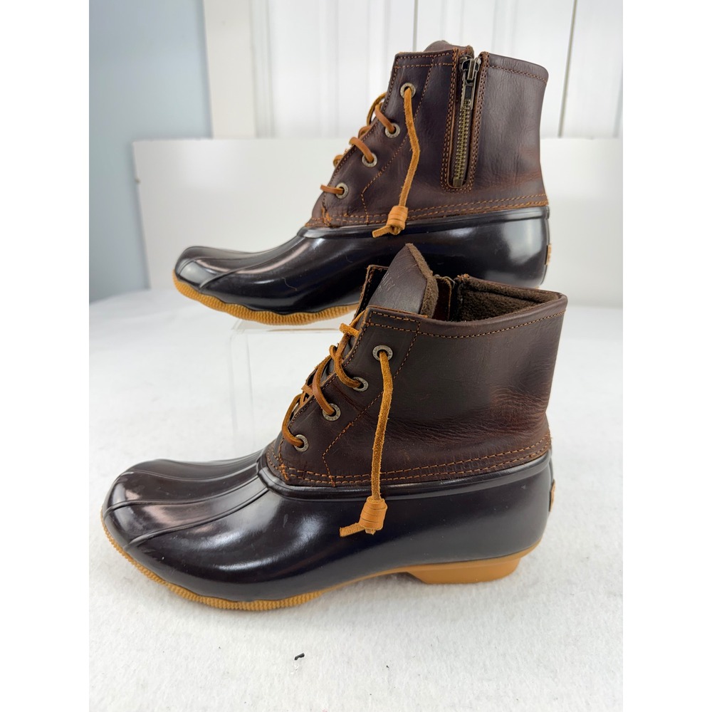 Sperry Top-Sider Women's 10M Brown Leather Waterproof Duck Boots STS91176
